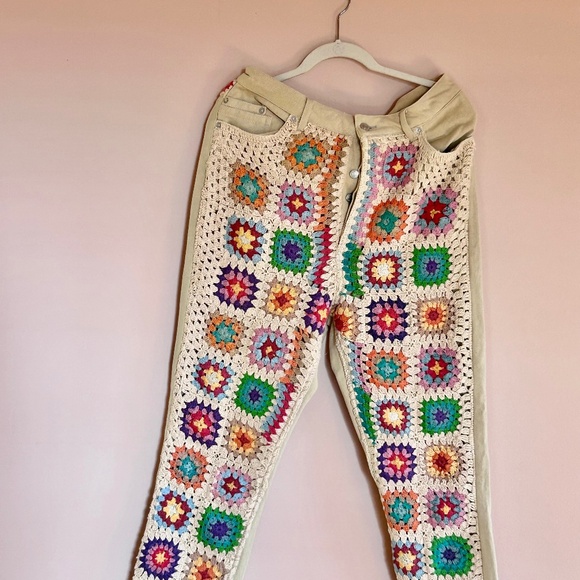 We The Free Crochet Patchwork Jeans - Worn ONCE - Picture 1 of 4